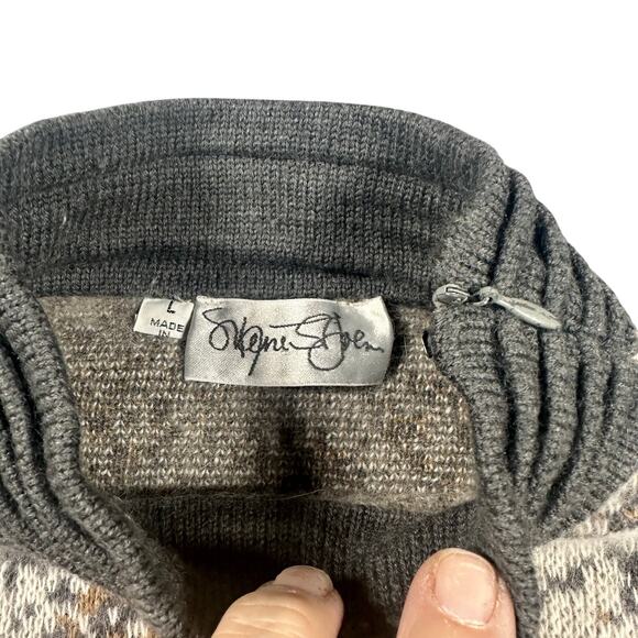 St. John Olive Cream Mock Neck Sweater Large - Picture 2 of 6